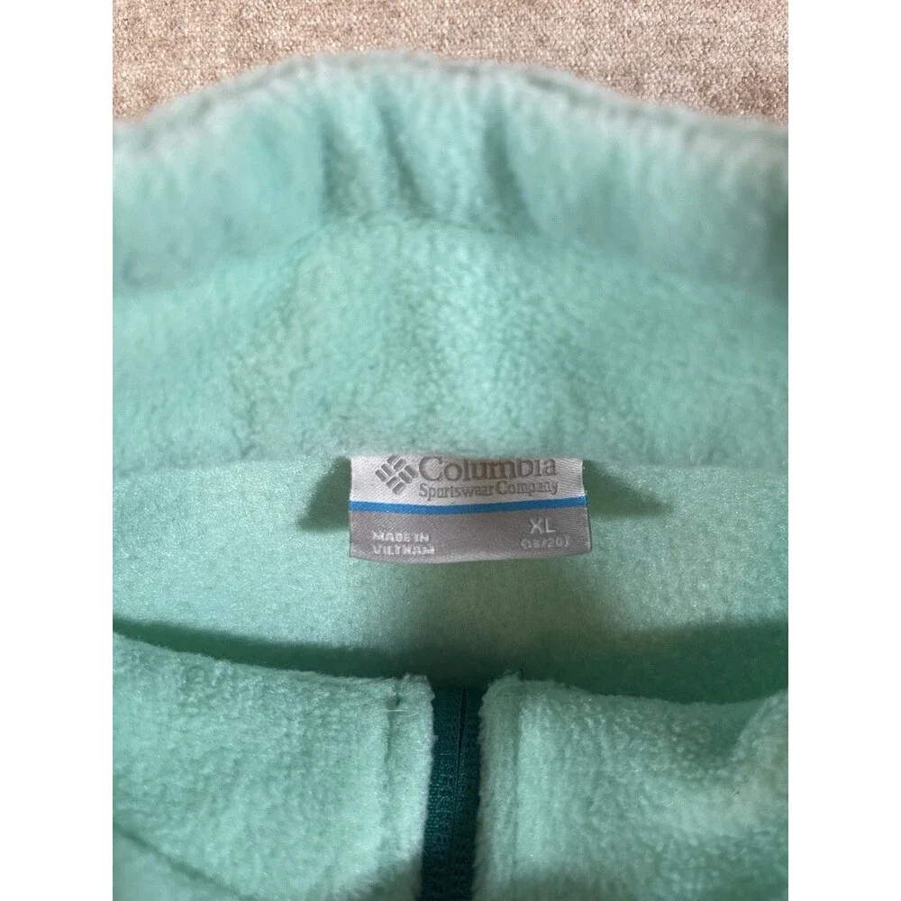 Columbia Sportwear Company Turquoise Fleece Jacket Youth Size XL 18/20 *Stains*
